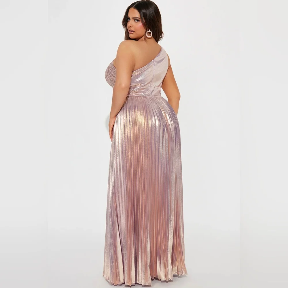 Fashion Nova Serena Pleated Metallic Maxi Dress - Picture 4 of 4